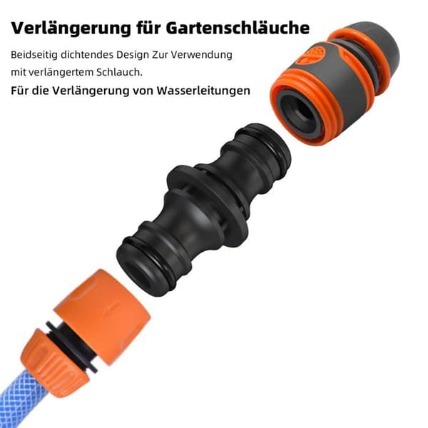 1/2\" Dobbeltkobling Sort-16-pp - Sort Plast - Vandtæt Gummipakning - 50mm