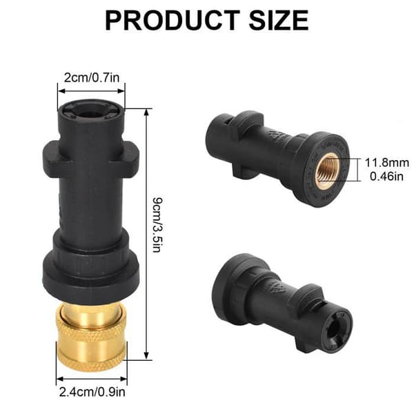 1/4\" hunpistoladapter til Karcher K2-K7 højtryksrenser - Messing/ABS