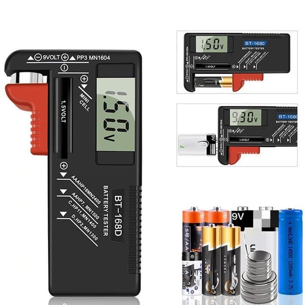 Yleiskäyttöinen digitaalinen paristotesteri - AA AAA CD 1.5V 9V, kannettava LCD