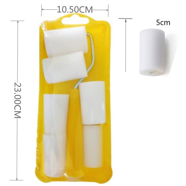 Mini skummalerrulle, lille skumrulle 6*5cm, malerrullebetræk + malerrulleholder