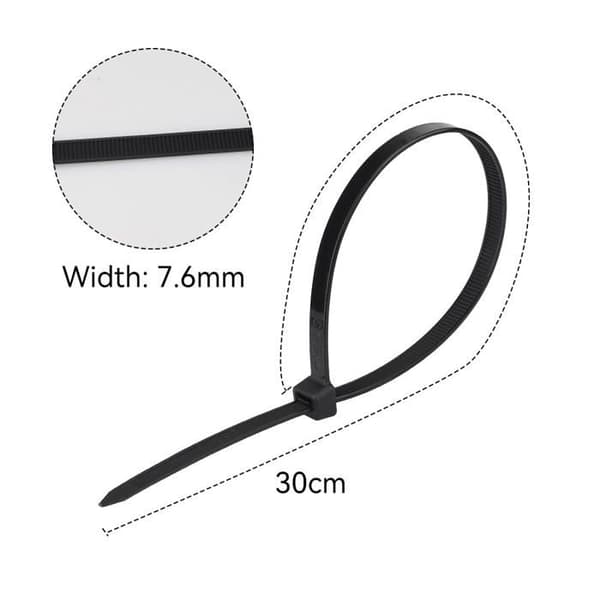 Buntband 300 x 7,6 mm - 100-pack - Nylon - 55 kg brottstyrka