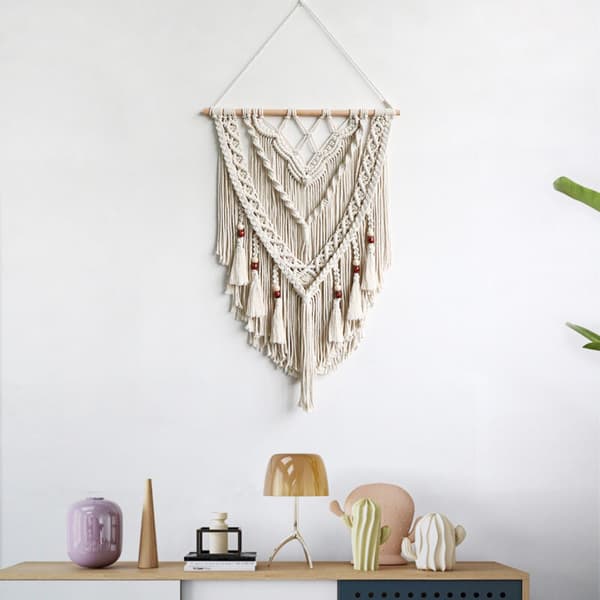 Makrame väggkonst, handvävd chic boho gobeläng, makrame väggbonad, handgjord makrame, bohemisk vävd gobeläng, boho gobeläng för inredning