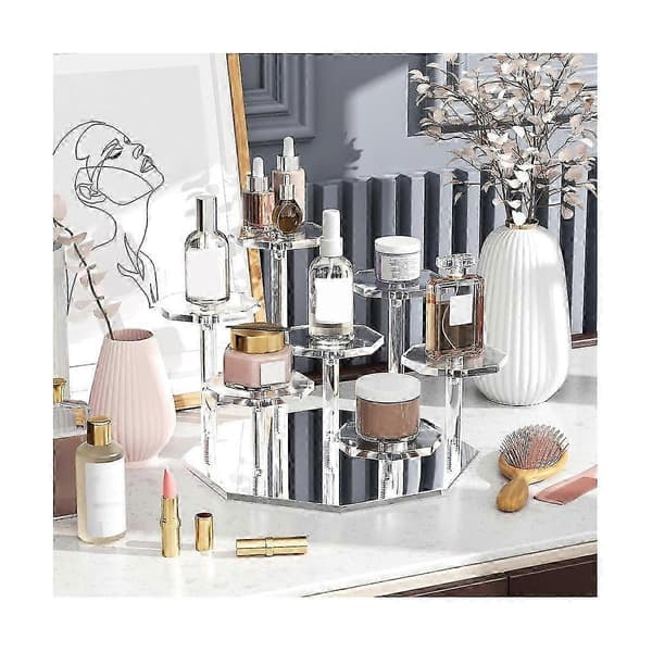 Akryl Stigbøjler Display Stand, 7-lags Parfume Organizer og Cupcake Stand, Opbevarings Display Stand til Samleobjekter og Håndværk