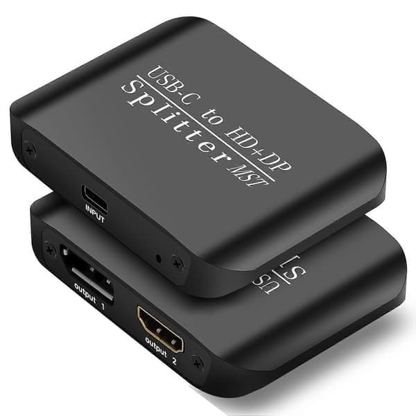 NK-E60 USB-C till HD+DP Splitter Stödjer MST/SST 4K 60Hz 3D/HDR-adapter för dubbla skärmar/speglingsläge