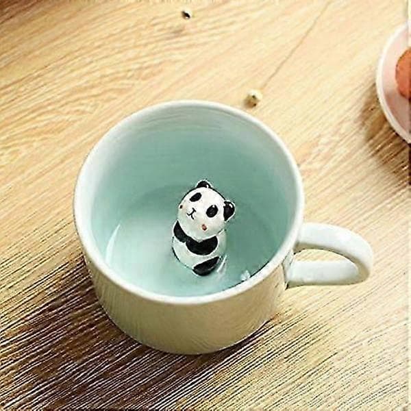 Kaffe Mjölk Te Keramiska Muggar - 3D Djur Morgonkopp Bästa Presenten för Morgondryck (Panda)