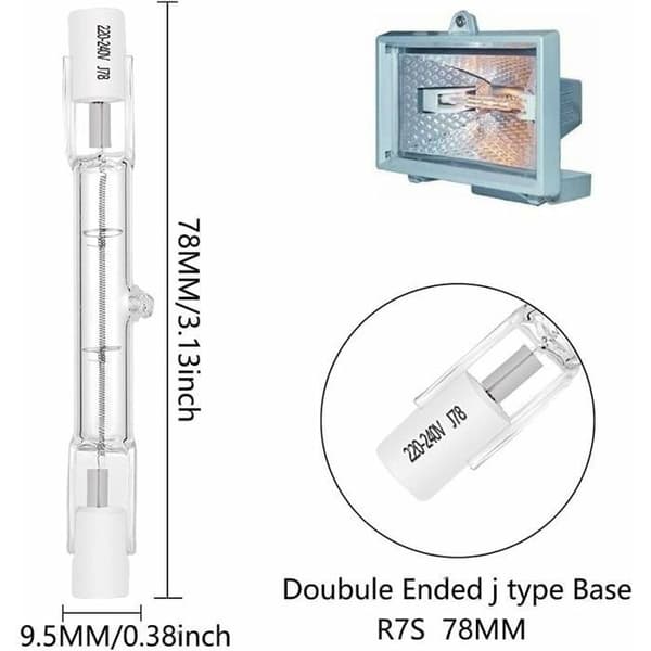R7S 78mm 120W 1600lm Varmvit 2700K Halogenlampa - 4-pack