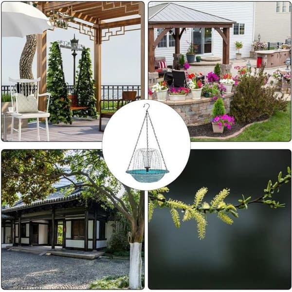 Fågelbadfontän med solcellspump - utomhushängande dekoration