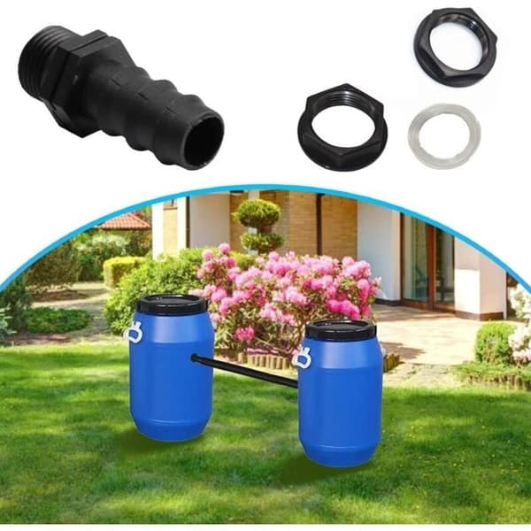25 mm överflödesgenomföring för regnvattentank – 2-pack (PVC, vattentäta tätningar)