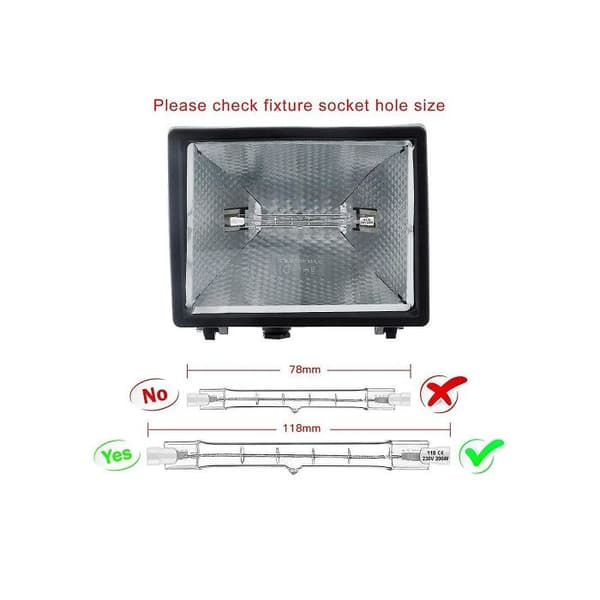 R7s halogenlampe 118 mm 200 W 230 V, R7s halogenstav, dimbar R7s halogenlampe