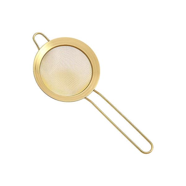 Matcha si og si til løs te | Finmasket rustfrit stålnet | Mini si til flormelis | Tefilter | Lille matcha si i guld