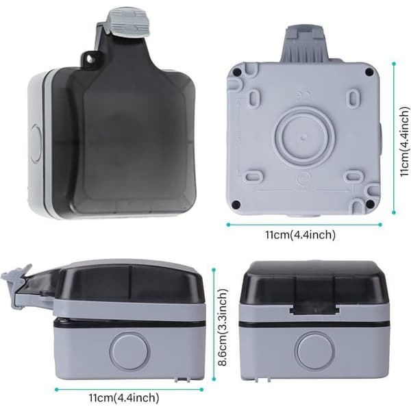 Vanntett veggkontakt B - IP66 - USB - Låsbart deksel