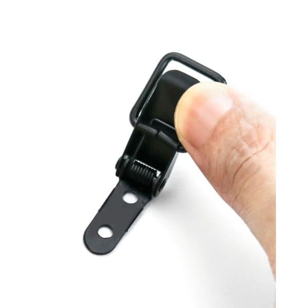 10x svarte vippefjærlåser i rustfritt stål 47×21 mm - Spenner