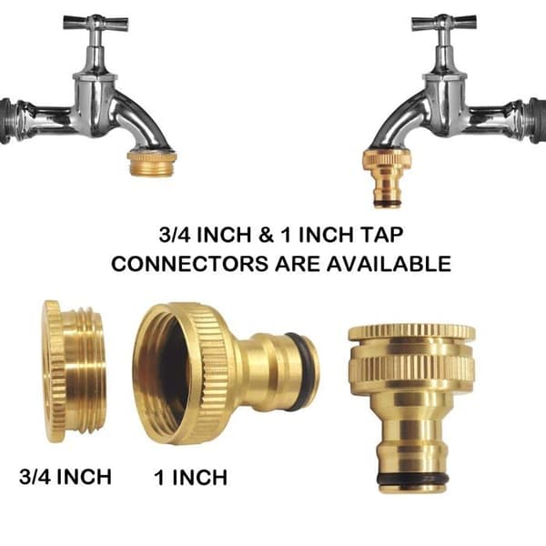 2-i-1 mässingskrananslutning G1 (33,3 mm) kompatibel med 3/4\" och 1\" - 2-pack