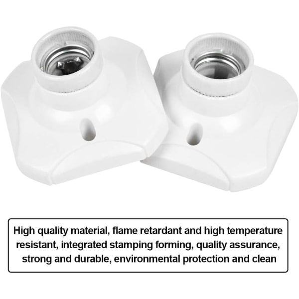4 st E27 glödlampssockel LED lamphållare (AC 220-250V, vit)