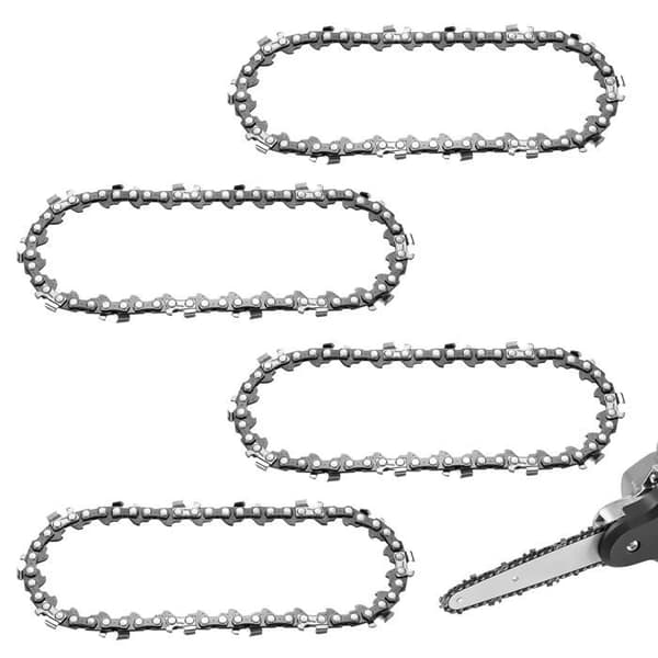 Sett med 4 motorsagkjeder 4\" (10 cm) Full meisel – 28 lenker (mini bærbar motorsag)