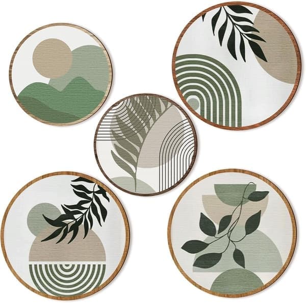 Boho Träväggkonst Bohemisk Geometrisk Hängande Inredning för Vardagsrum, Sovrum