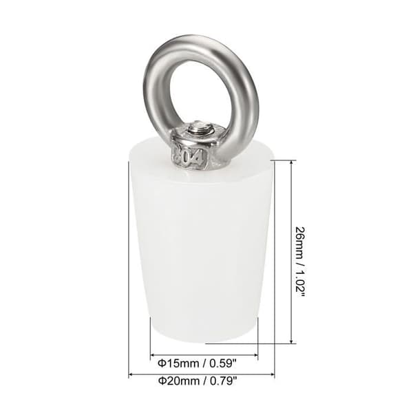 Konisk silikonpropp 15–20 mm - 2-pack - Vit - Höjd 26 mm (justerbar 17–18 mm)