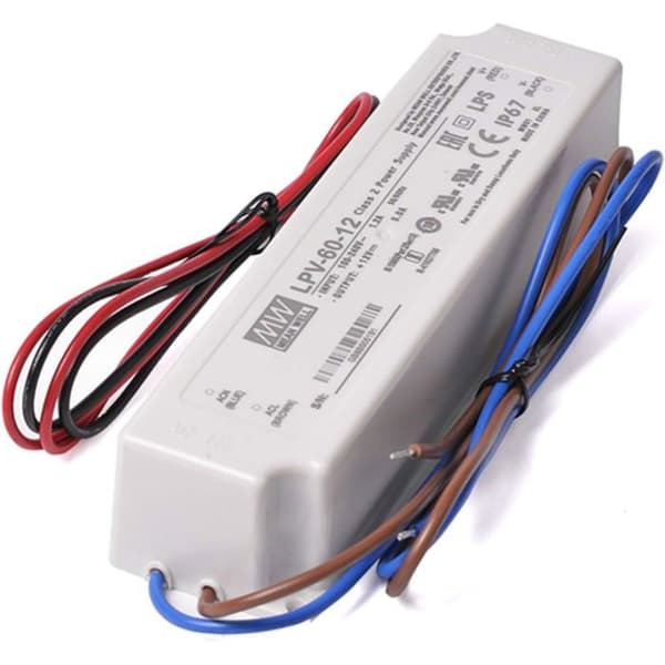 12V 60W (5A) IP67-virtalähde LPV-60-12 Vedenpitävä AC/DC-virtalähde LEDeille