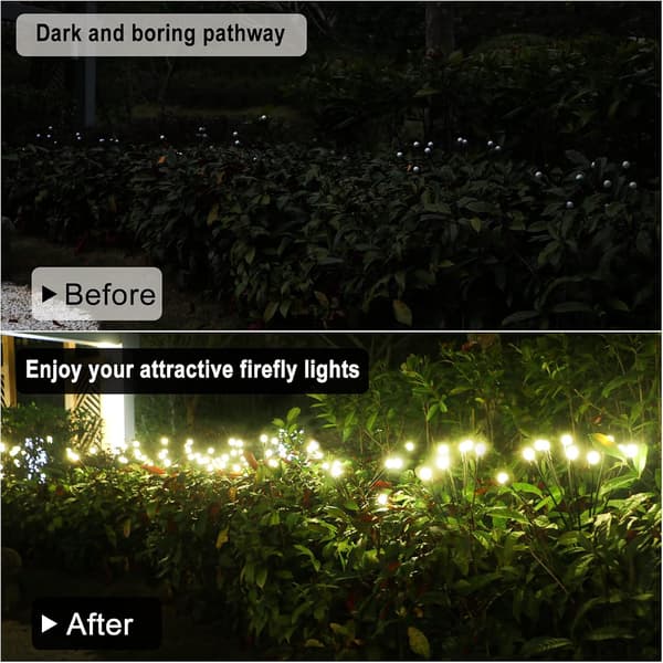 Solcellehagelys 2-pakning, 10 LED solcellelys, vanntette solcellelys utendørs, ildfluehagelys-FF-