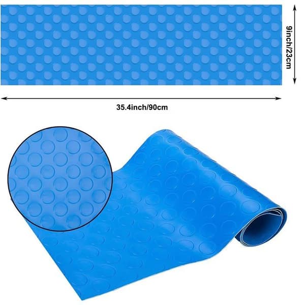 Skridsikker PVC poolstigemåtte, 23×90 cm, blå, vaskbar og kan klippes til