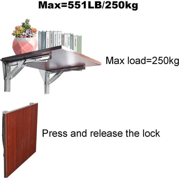 PCS 300 mm Fällbart Konsol, Kraftigt Fällbart Konsol, Väggfäste i Rostfritt Stål, Infällbart Konsol, Max Belastning: 150 kg