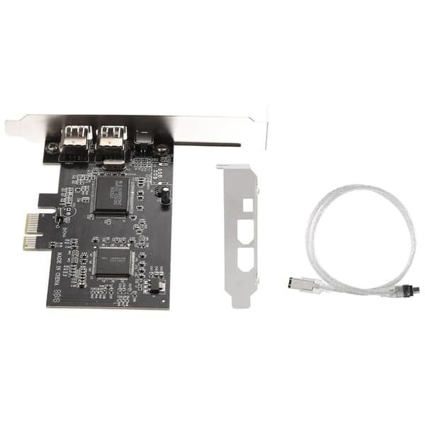 PCI-e PCI Express Firewire-kort, IEEE 1394-kontrollkort med Firewire-kabel, för video, ljud Tr