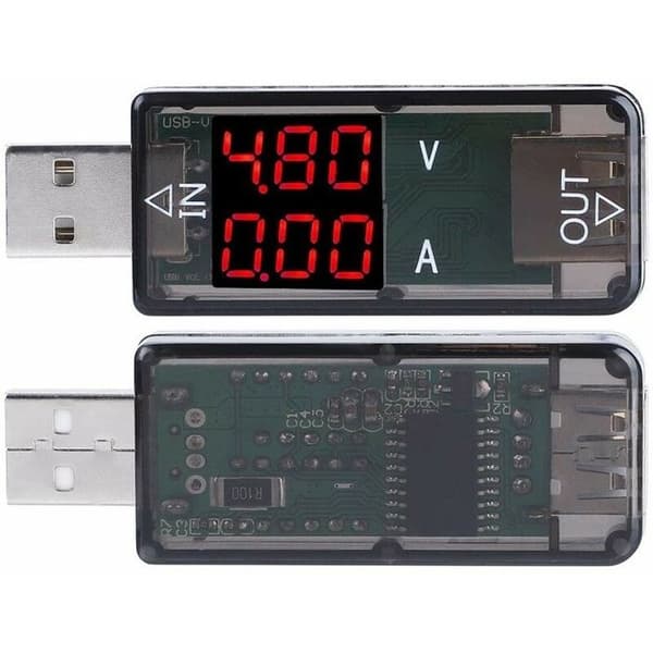 USB-tester 3,2–10V 0–3A Digital Voltmeter Amperemeter 0,01 Nøyaktighet - Måler V/A/W/mAh