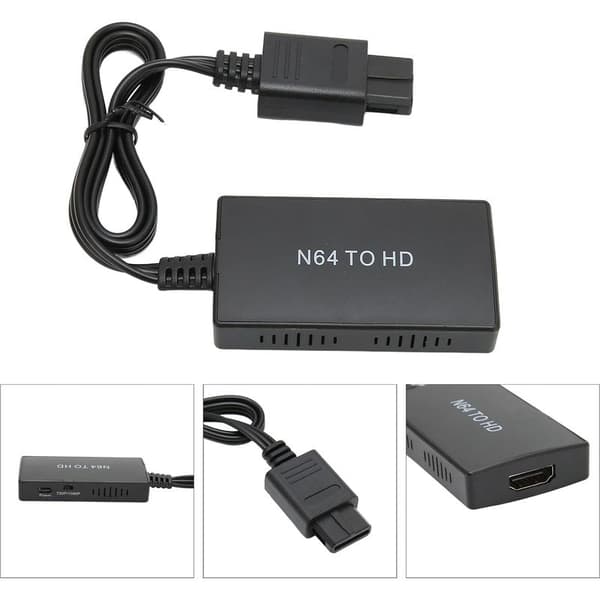 N64 til HD Multimedia Grensesnittkonverterer som støtter 720P til 1080P bytte, Full HD Videoadapter for N64 Skjermmodus, Tilbehør