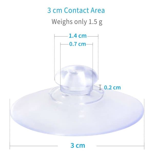 cm sugekopper (20 stk) - Gennemsigtig - Blød PVC - Bæreevne 1,4 kg
