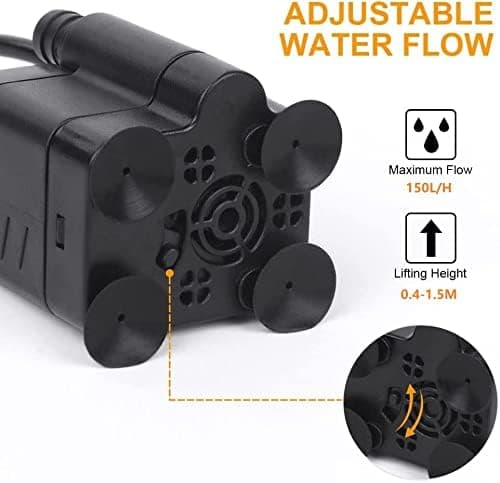 Dränkbar pump, ultratyst vattenpump med fontänpump 3w 3w