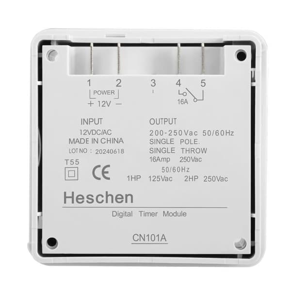 CN101A SPST 12V DC 16A bryter med LCD programmerbar tidtaker og vanntett deksel