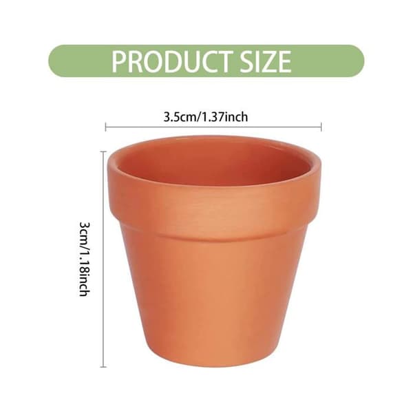 Sæt med 20 mini terrakotta potter til sukkulenter, 3 cm x 3,5 cm, med drænhul