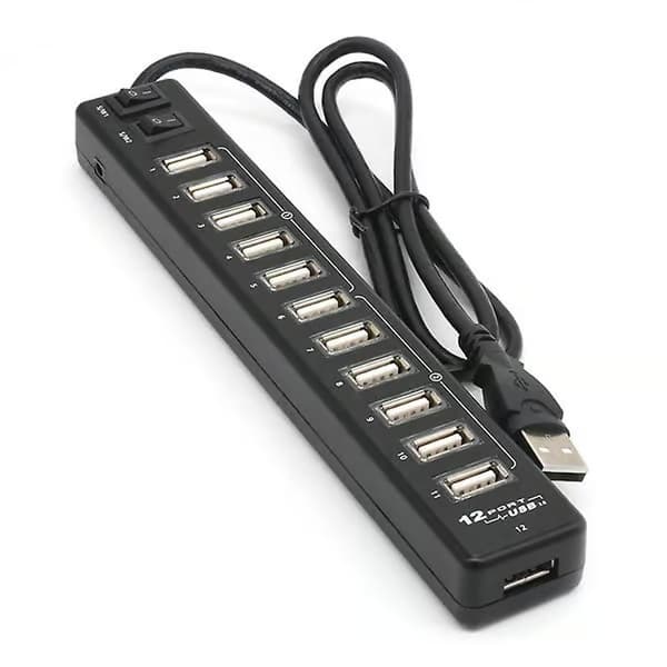 Högkvalitativ USB-hubb 12 portar USB 3.0-hubb Multi USB-splitter-switch för snabb dataöverföring för bärbar dator