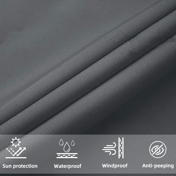 Rektangulært solseil 3 x 2,5 m, vanntett polyester - Antrasittgrå, 95 % UV-beskyttelse