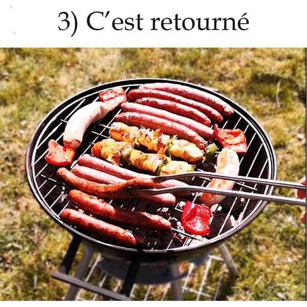 Stora multifunktionella grilltänger i rostfritt stål med hjul, 50 cm