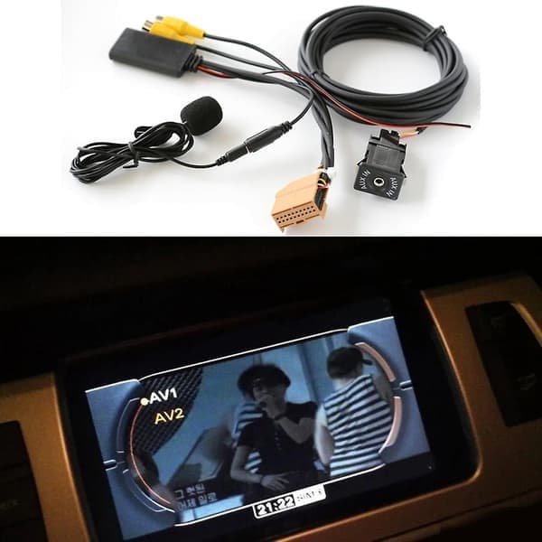 12V MMI 2G Bil Bluetooth AUX Kabel Adapter Musik Audio Mikrofon til A6 A8 2006-2008 J523 Kun til AV1 AV {db} sort