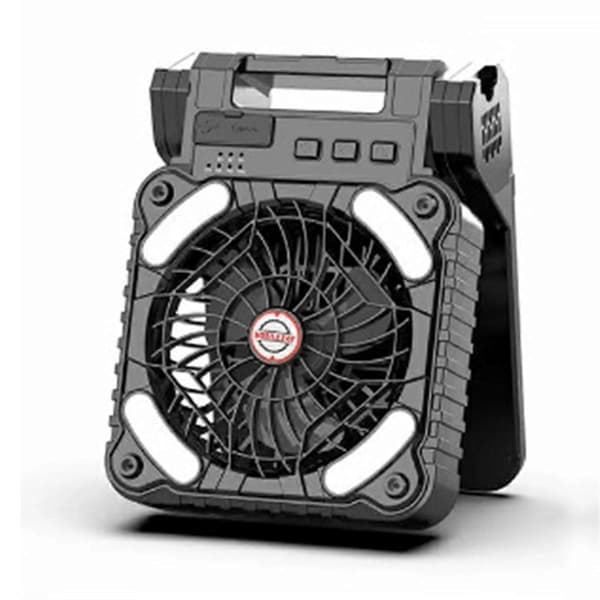 Soldrevet Ventilator til Camping med Lys, Bærbar Campingventilator