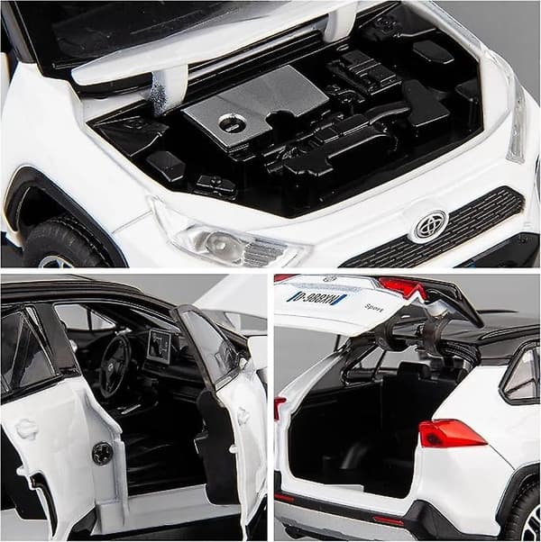 Modellbil 1/32 Rav4 Legering Støpt Samleobjekt Leketøybil Med Lys Og Lyd Leketøy Frontdør Kan Åpnes For Gutter Barn Småbarn Gave