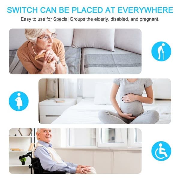 Trådløs bryter med IP66 vanntett mottaker – 86×86 mm, programmerbar (opptil 8), 10 A