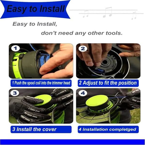 Ryobi One+ RAC124 AC14RL3A trimmerlinspolar – 4x 3,3m spolar Ø1,65mm (blå)
