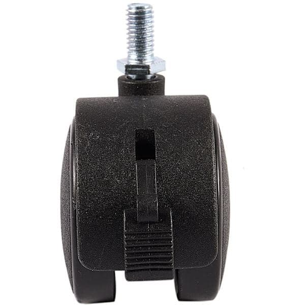 Svingbart møbelhjul, 8 mm skruestamme, 2 tommer diameter hjul, svart