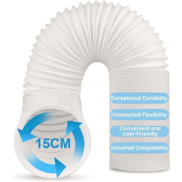 Bärbar luftkonditioneringsslang, flexibel PVC-luftutblåsslang, universell ventilationsrör (15 cm diameter * 3 m längd)