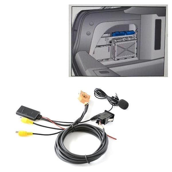 12V MMI 2G Bil Bluetooth AUX Kabel Adapter Musik Audio Mikrofon til A6 A8 2006-2008 J523 Kun til AV1 AV {db} sort