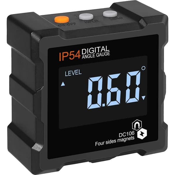 360° LCD Digital Inklinometer, Magnetisk Digital Inklinometer, Elektronisk Inklinometer, Automatisk Slukning, med Magnetisk Baggrundsbelysning, 4 Magneter