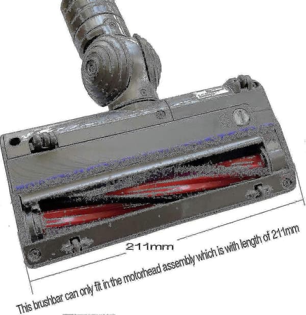 Erstatningsbørste til Dyson V6/dc59/dc62/sv03 støvsuger (1 børsterulle 185 mm)