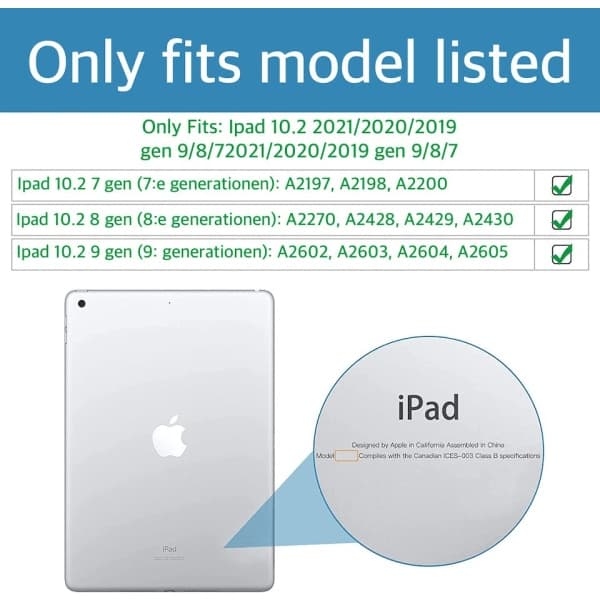 iPad 10,2 tommer etui foldbart sort