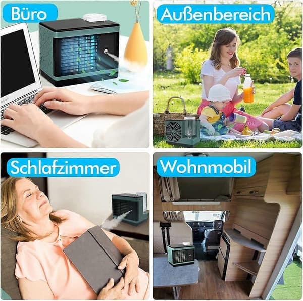 Mobil Aircondition Mini Luftkøler USB Luftkøler Ventilator med Luftfugter