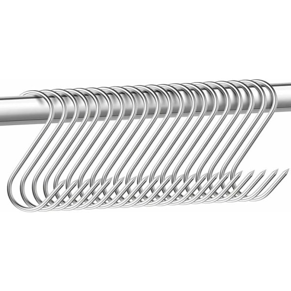 15-pack rostfria slaktkrokar, 15 cm slaktkrokar, S-formade