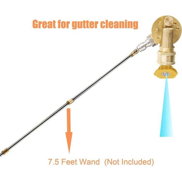 1/4\" drejekobling til 4500 PSI højtryksrenser - messing/rustfrit stål, 240° rotation