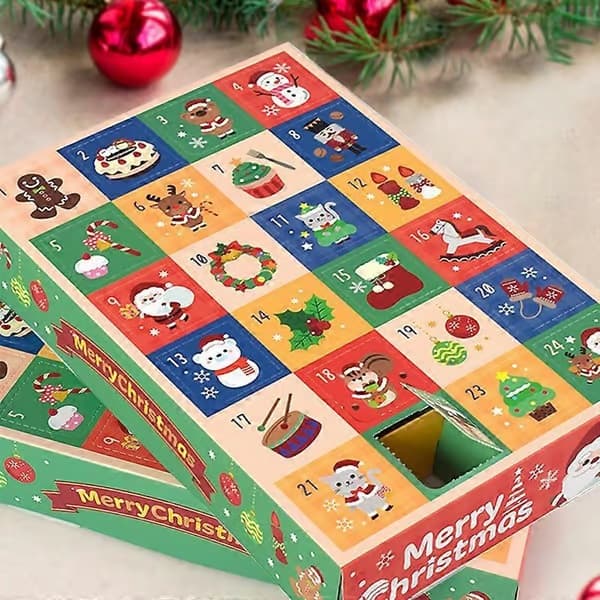 DIY Adventskalender Jule-nedtelling med 24 pappesker for skatter, tom julekalender - 2026 B
